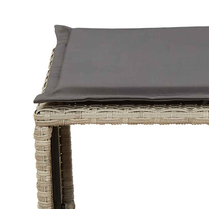 Set Divano da Giardino 5pz con Cuscini Grigio Chiaro Polyrattan | homemem39