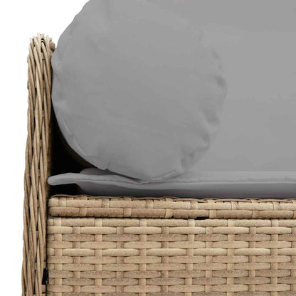 Divano da Giardino con Cuscini a 3 Posti Beige in Polyrattan | homemem39