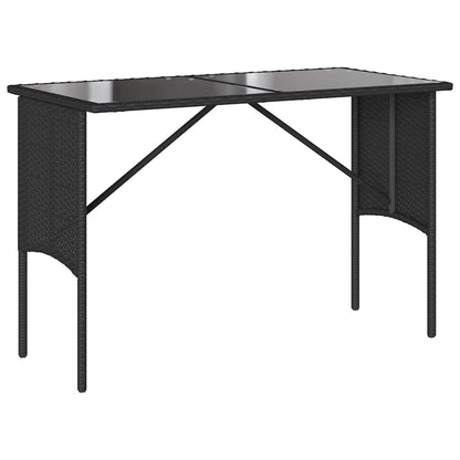 Set da Pranzo da Giardino 3 pz con Cuscini Nero in Polyrattan | homemem39