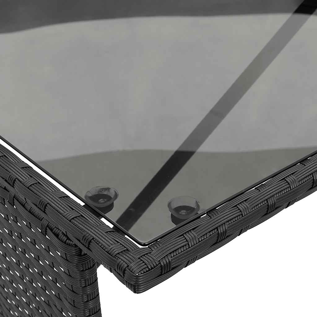 Set da Pranzo da Giardino 3 pz con Cuscini Nero in Polyrattan | homemem39