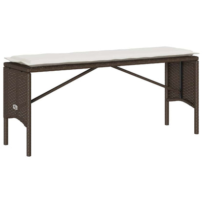 Set da Pranzo da Giardino 3pz con Cuscini in Polyrattan Marrone | homemem39