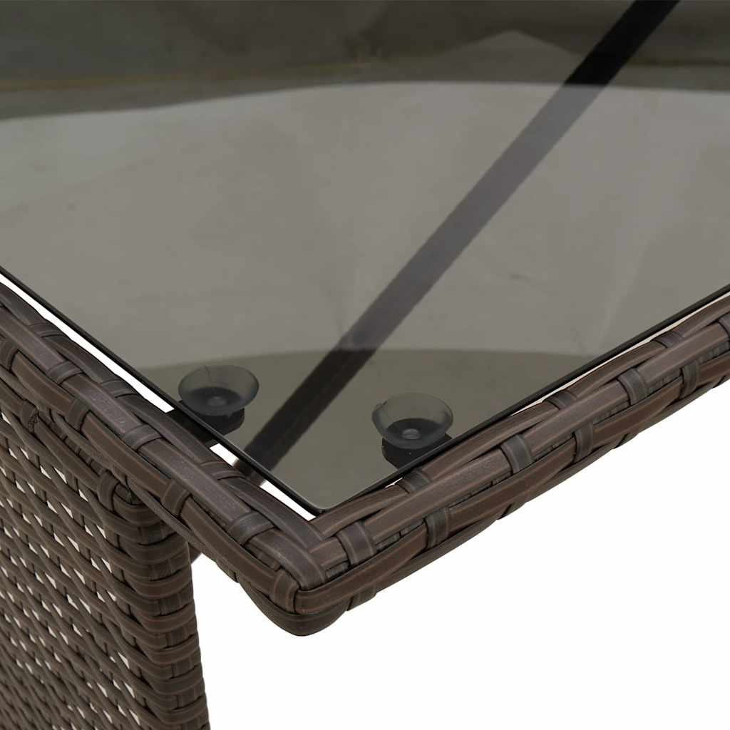 Set da Pranzo da Giardino 3pz con Cuscini in Polyrattan Marrone | homemem39