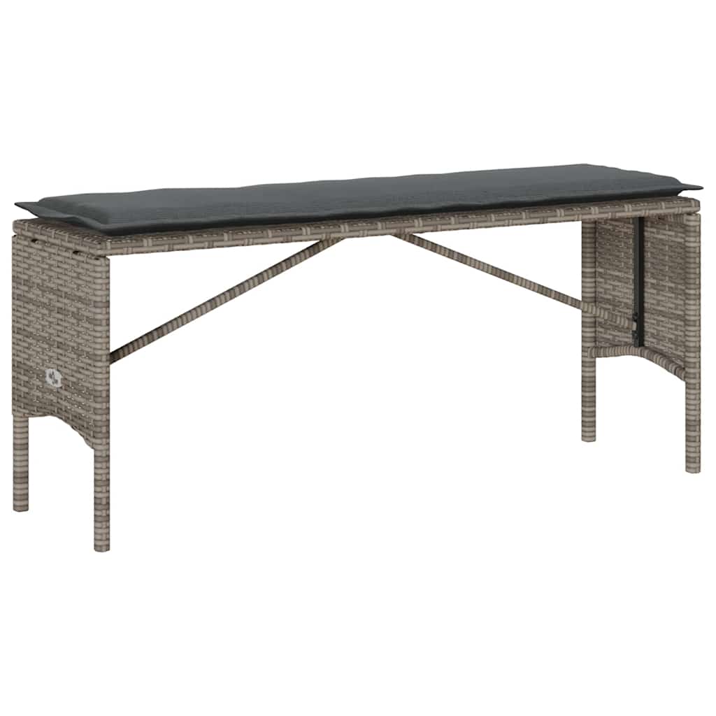 Set da Pranzo da Giardino 3 pz con Cuscini in Polyrattan Grigio | homemem39
