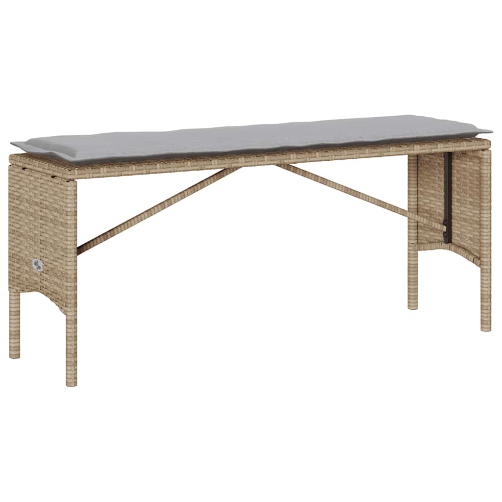 Set da Pranzo da Giardino 3 pz con Cuscini Beige in Polyrattan | homemem39