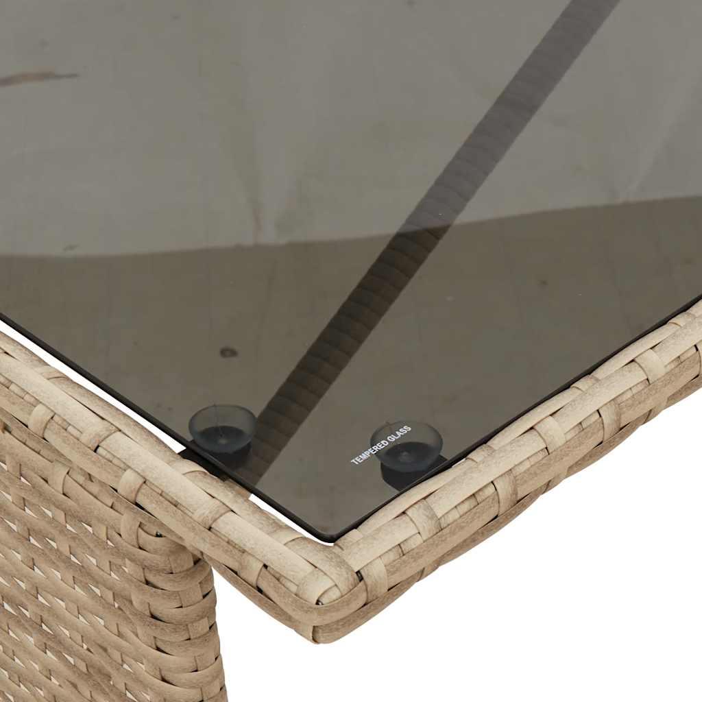 Set da Pranzo da Giardino 3 pz con Cuscini Beige in Polyrattan | homemem39