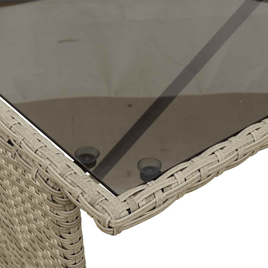 Set Pranzo da Giardino 3pz con Cuscini Grigio Chiaro Polyrattan | homemem39
