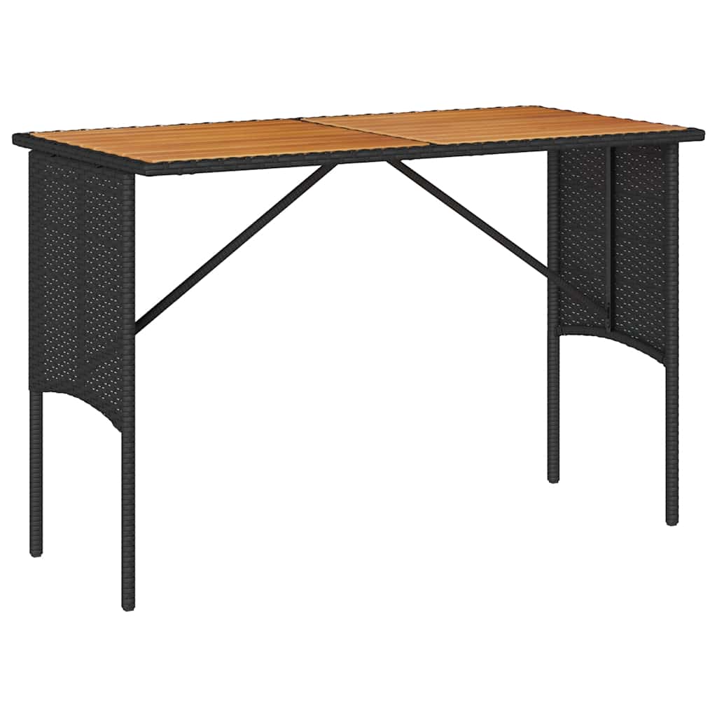 Set da Pranzo da Giardino 3 pz con Cuscini Nero in Polyrattan - homemem39