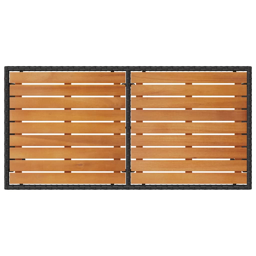 Set da Pranzo da Giardino 3 pz con Cuscini Nero in Polyrattan - homemem39