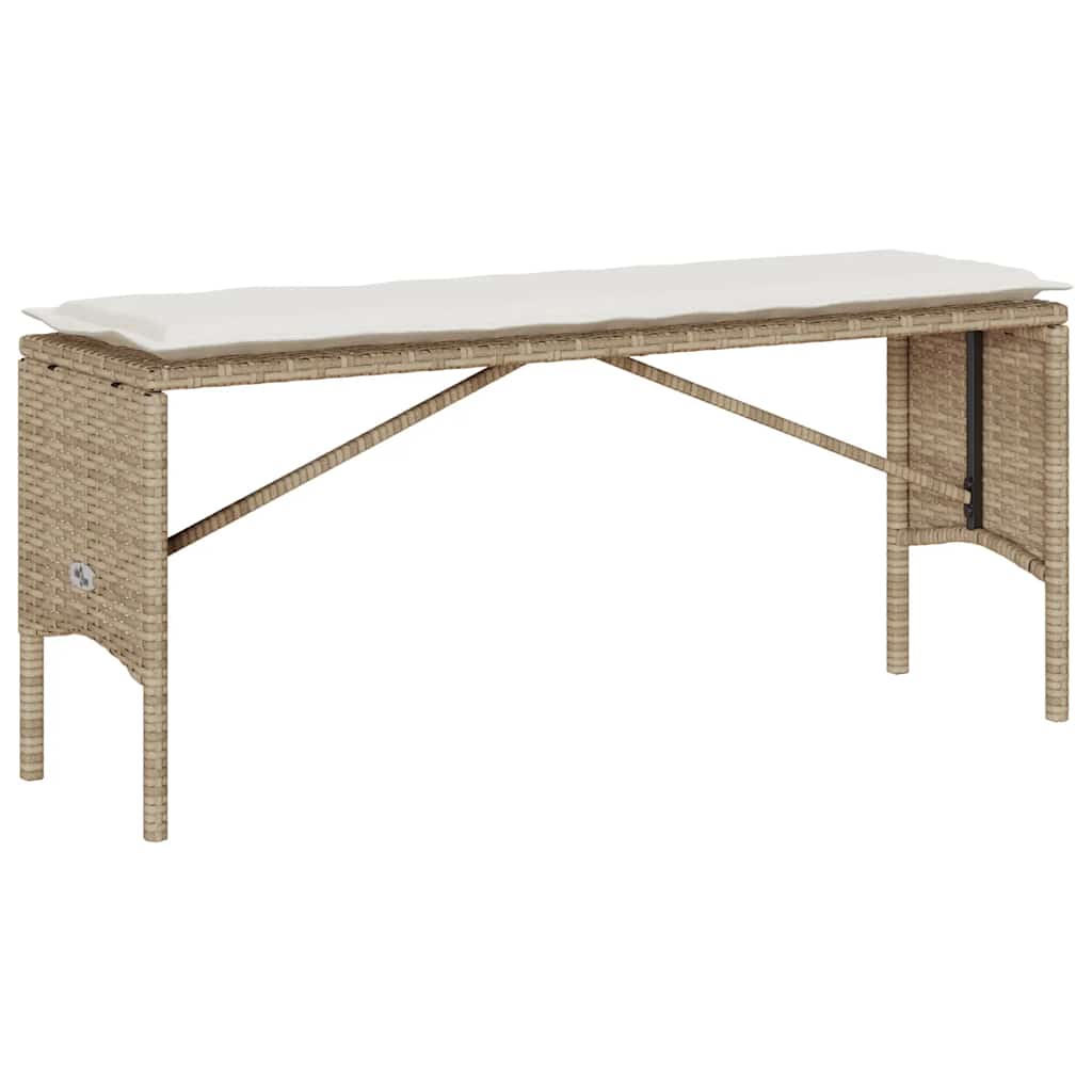 Set da Pranzo da Giardino 3 pz con Cuscini Beige in Polyrattan - homemem39