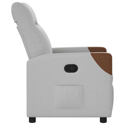 Poltrona Reclinabile in Tessuto Grigio Nuvola