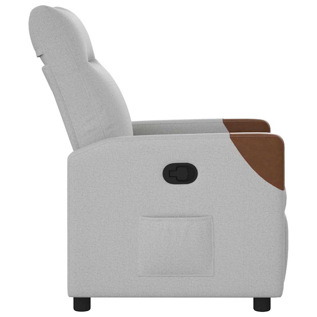 Poltrona Reclinabile in Tessuto Grigio Nuvola