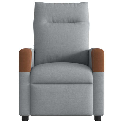 Poltrona Reclinabile in Tessuto Grigio Chiaro