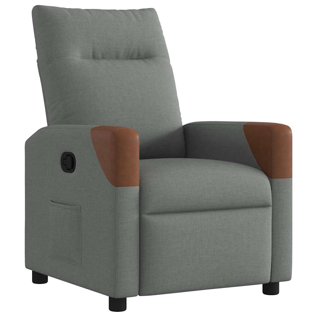 Poltrona reclinabile in tessuto grigio scuro | homemem39