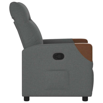 Poltrona reclinabile in tessuto grigio scuro