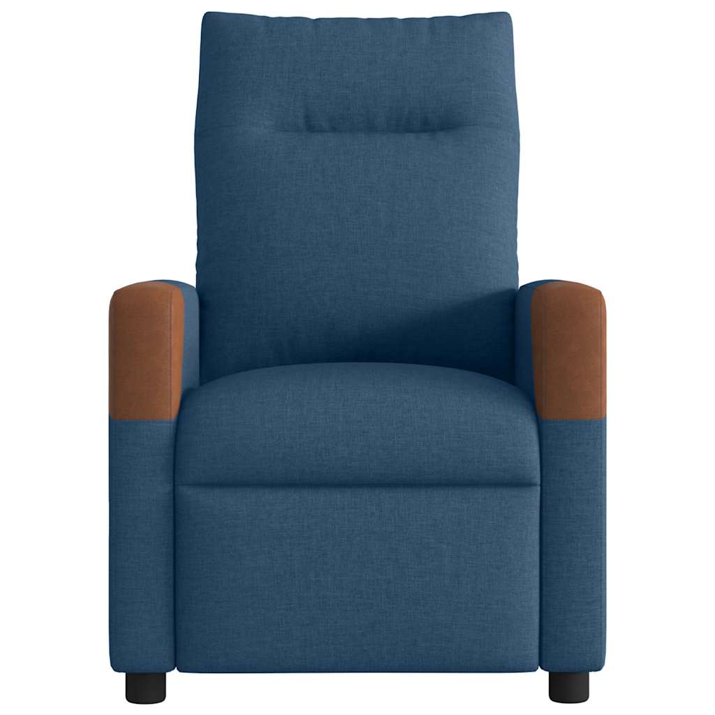 Poltrona Massaggiante Reclinabile Blu in Tessuto