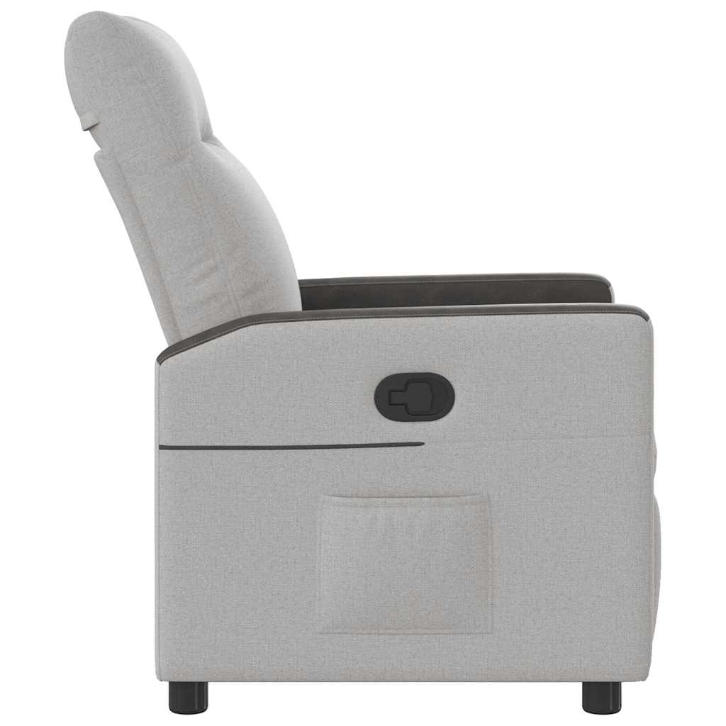 Poltrona Reclinabile in Tessuto Grigio Nuvola