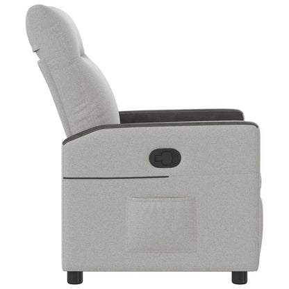 Poltrona Reclinabile in Tessuto Grigio Nuvola