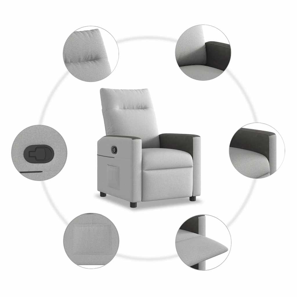 Poltrona Reclinabile in Tessuto Grigio Nuvola | homemem39