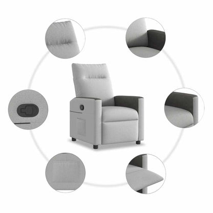 Poltrona Reclinabile in Tessuto Grigio Nuvola | homemem39