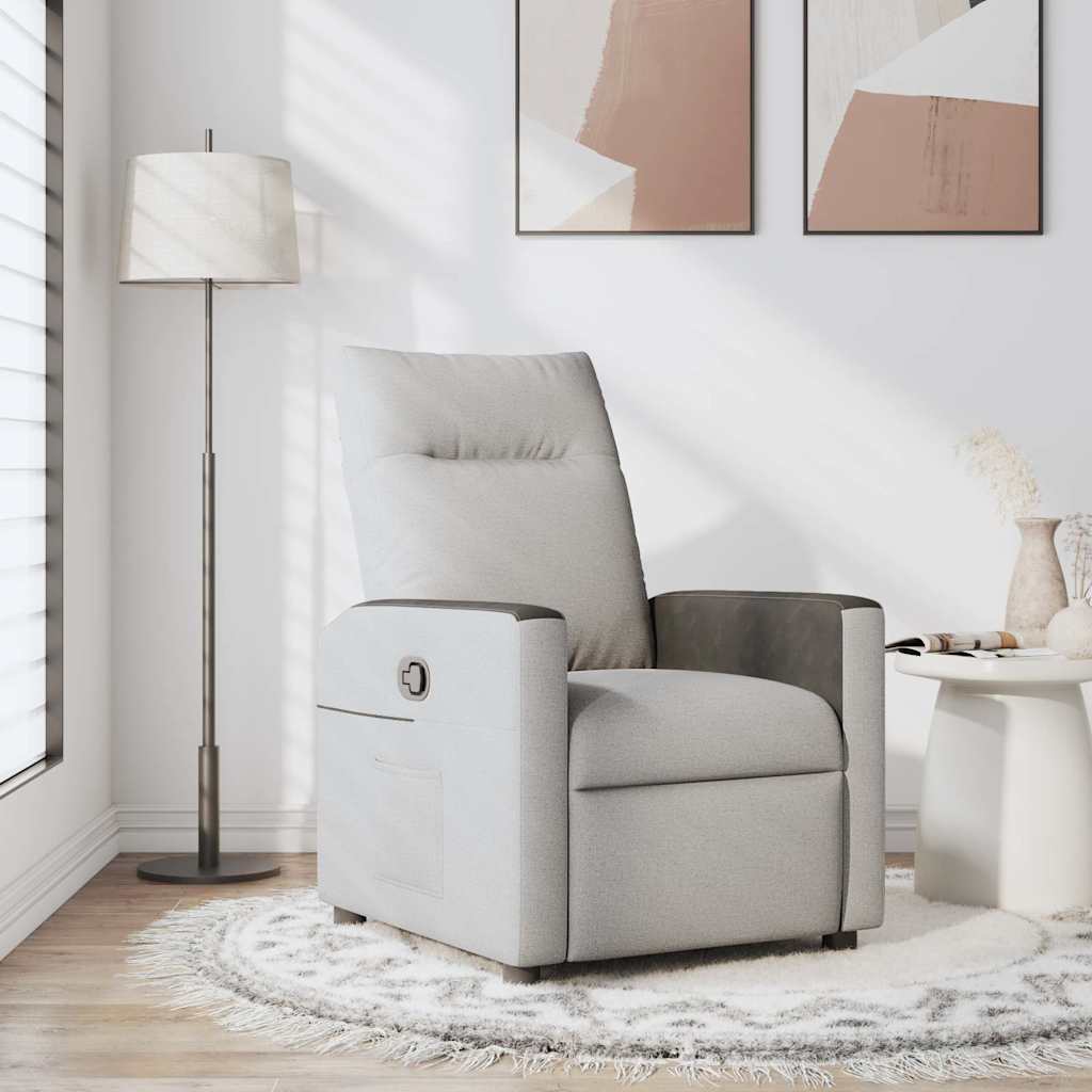 Poltrona Reclinabile in Tessuto Grigio Nuvola | homemem39