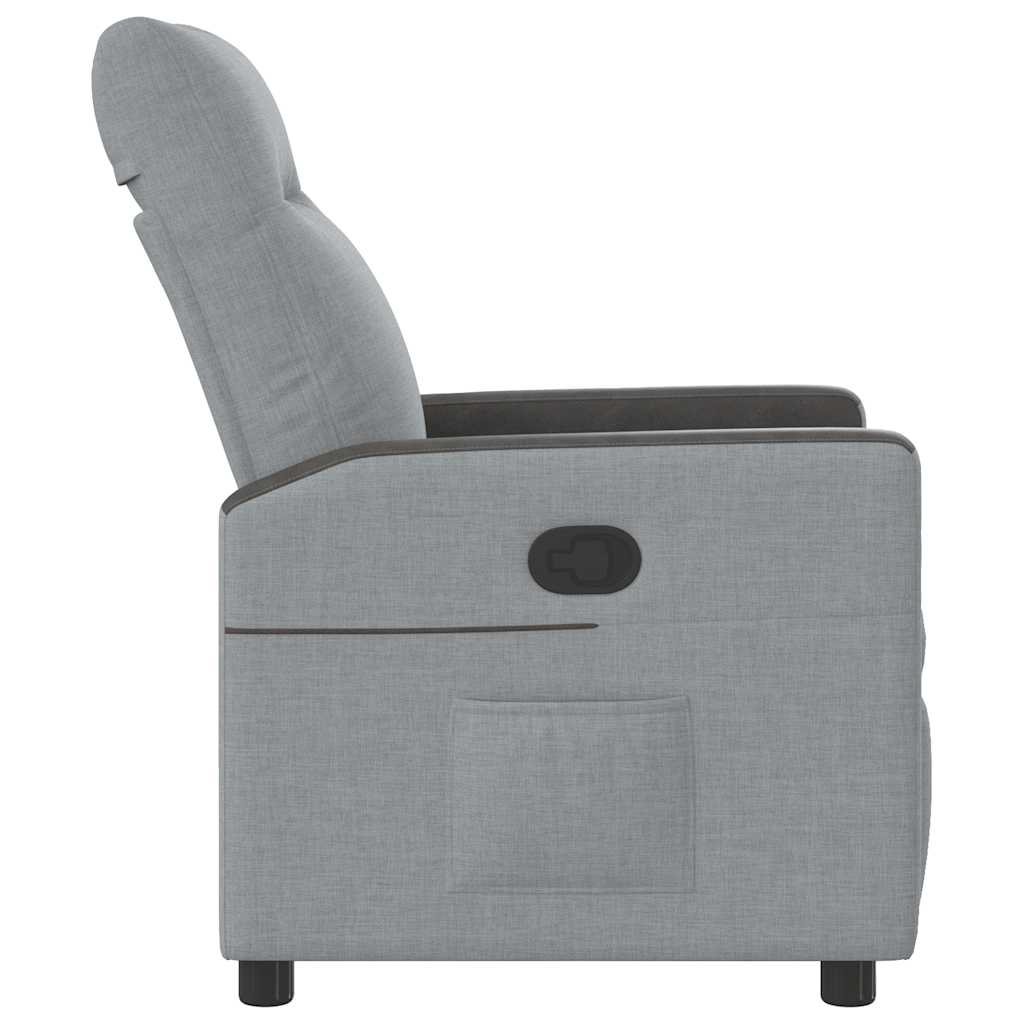 Poltrona Reclinabile in Tessuto Grigio Chiaro