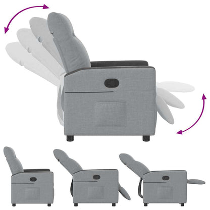 Poltrona Reclinabile in Tessuto Grigio Chiaro