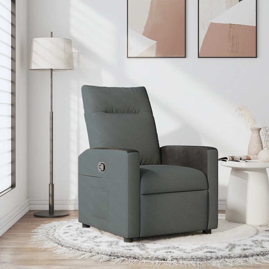 Poltrona reclinabile in tessuto grigio scuro
