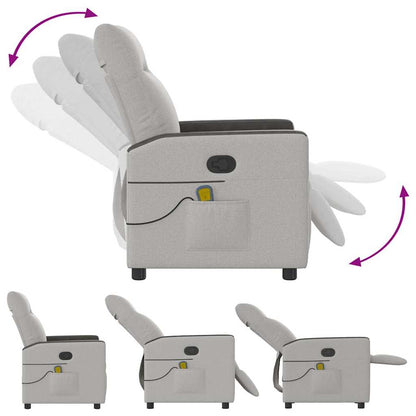 Poltrona Massaggiante Reclinabile Grigio Nuvola in Tessuto - homemem39