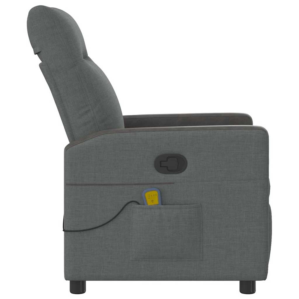Poltrona reclinabile massaggiante in tessuto grigio scuro