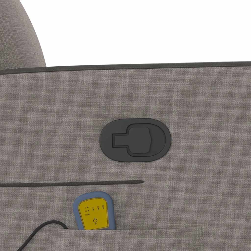 Poltrona Massaggiante Reclinabile Tortora in Tessuto - homemem39