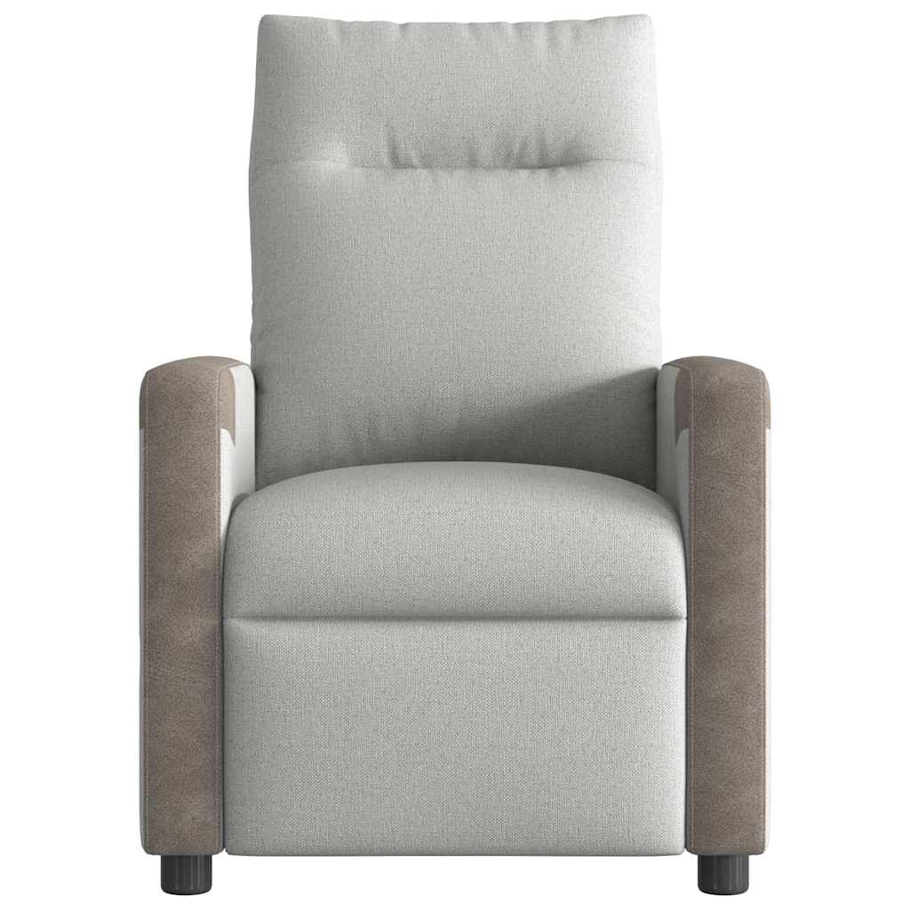 Poltrona Reclinabile in Tessuto Grigio Nuvola