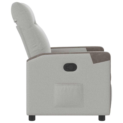 Poltrona Reclinabile in Tessuto Grigio Nuvola