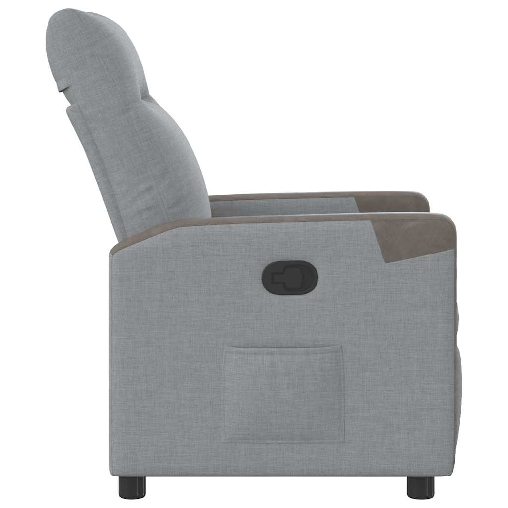 Poltrona Reclinabile in Tessuto Grigio Chiaro