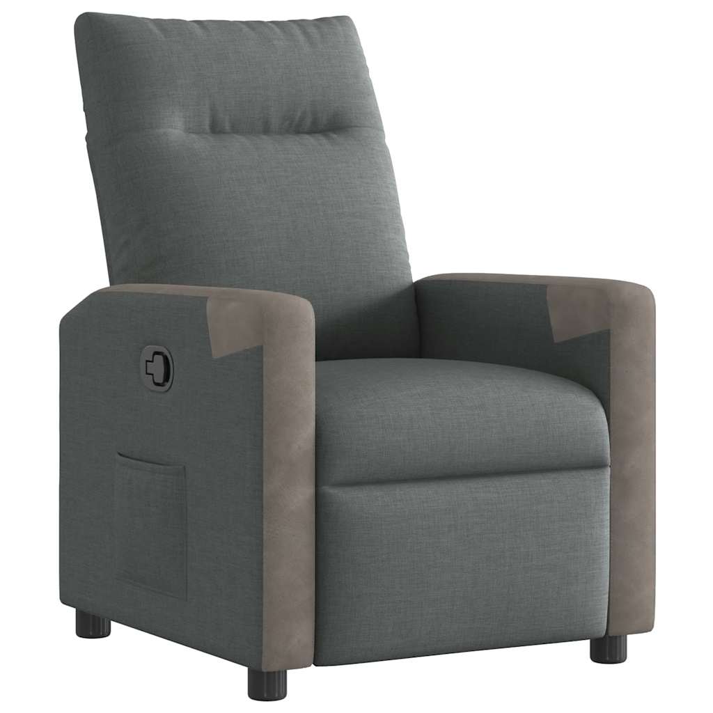 Poltrona Reclinabile in Tessuto Grigio Scuro | homemem39