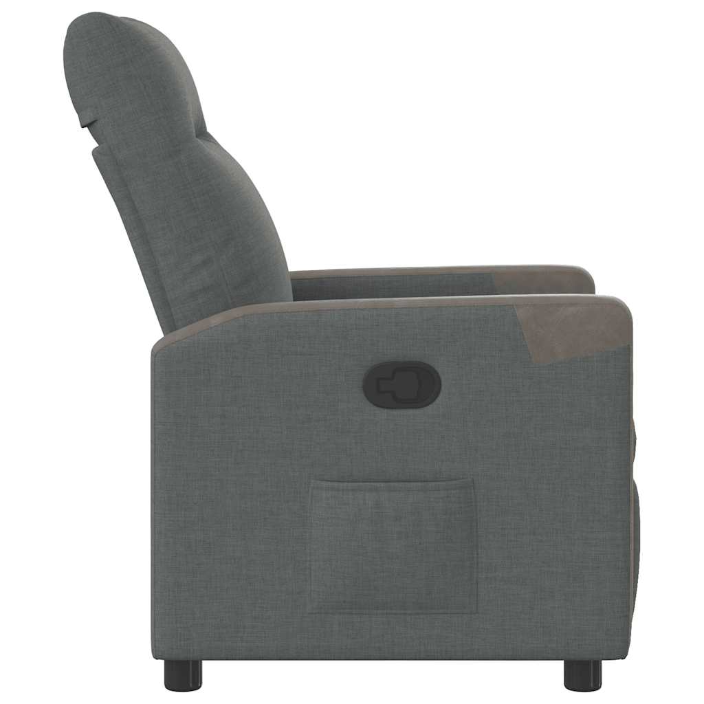 Poltrona Reclinabile in Tessuto Grigio Scuro