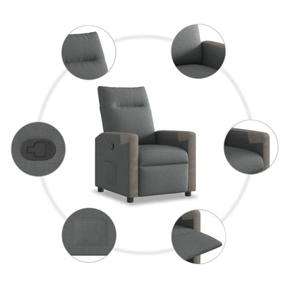 Poltrona Reclinabile in Tessuto Grigio Scuro | homemem39