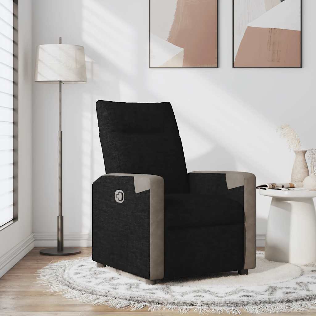 Poltrona Reclinabile in Tessuto Nero | homemem39