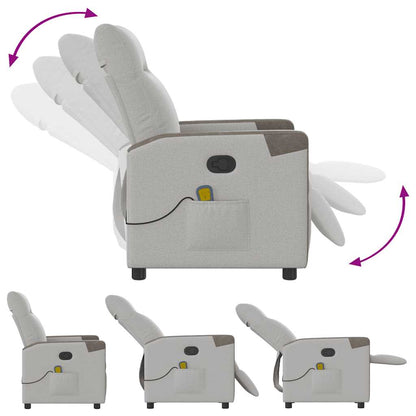 Poltrona Massaggiante Reclinabile Grigio Nuvola in Tessuto - homemem39