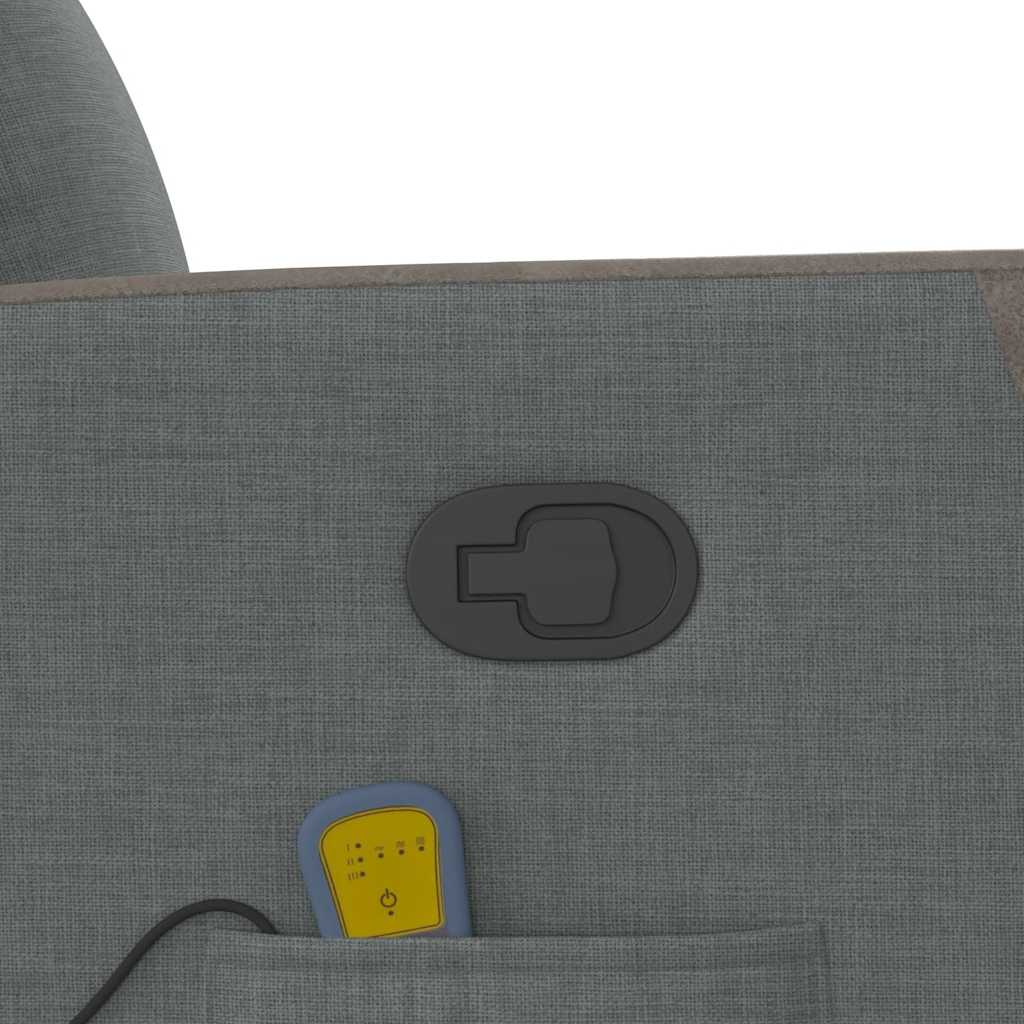 Poltrona Massaggiante Reclinabile Grigio Scuro in Tessuto - homemem39