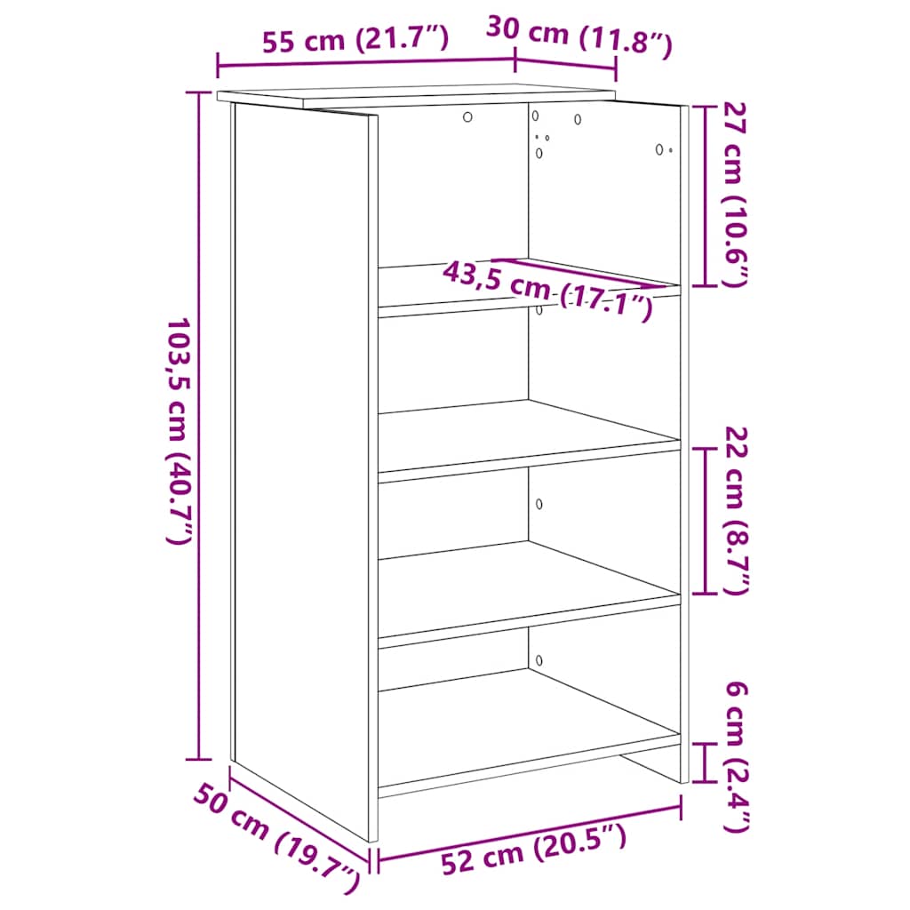 Banco Reception Grigio Cemento 55x50x103,5 cm Legno Multistrato | homemem39
