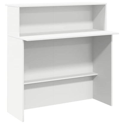 Scrivania per Reception Bianca 100x50x103,5 cm in Legno Massello