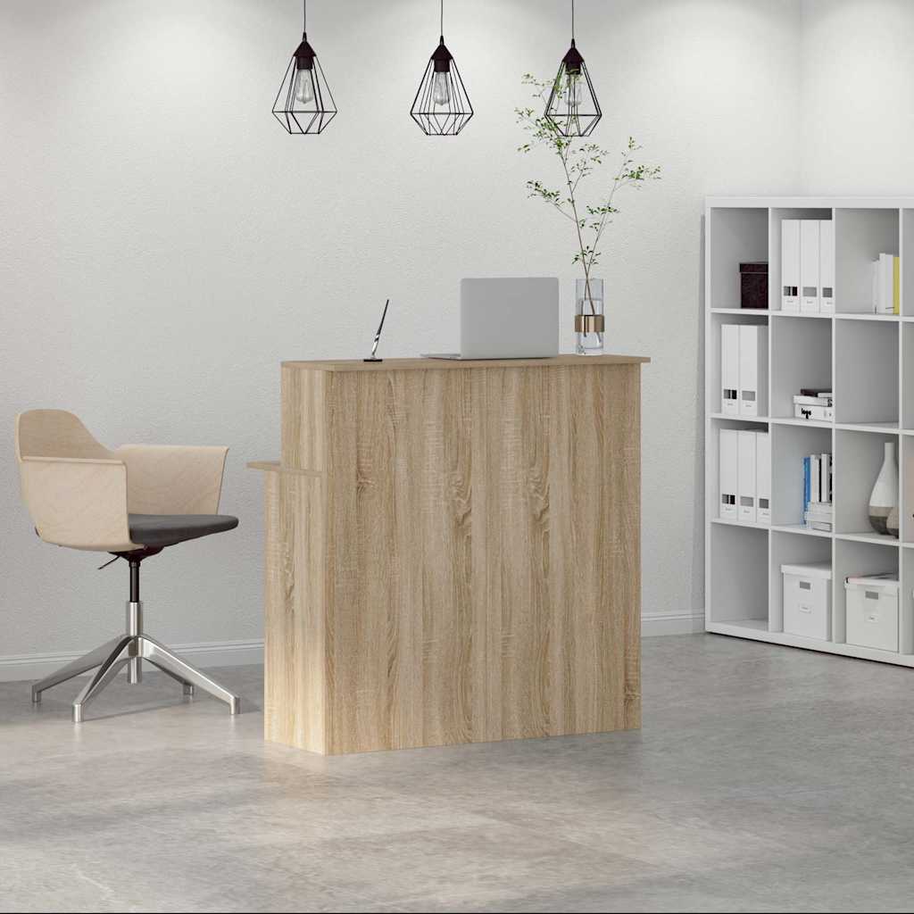 Scrivania per Reception Rovere Sonoma 100x50x103,5 cm in Legno Massello