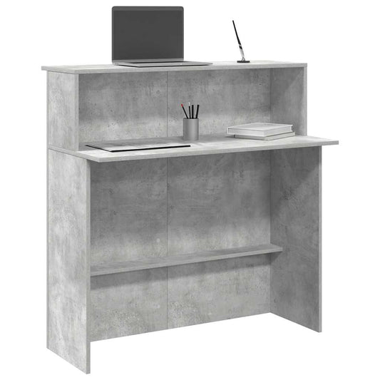 Banco Reception Grigio Cemento 100x50x103,5cm Legno Multistrato