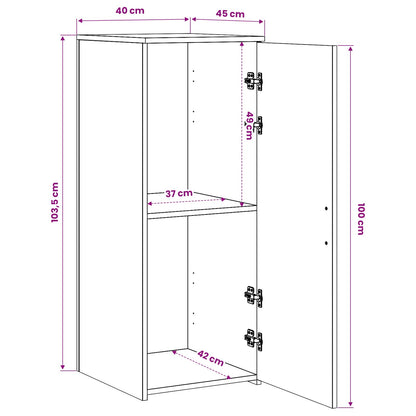 Mobile Portaoggetti Grigio Cemento 40x45x103,5 cm in Truciolato