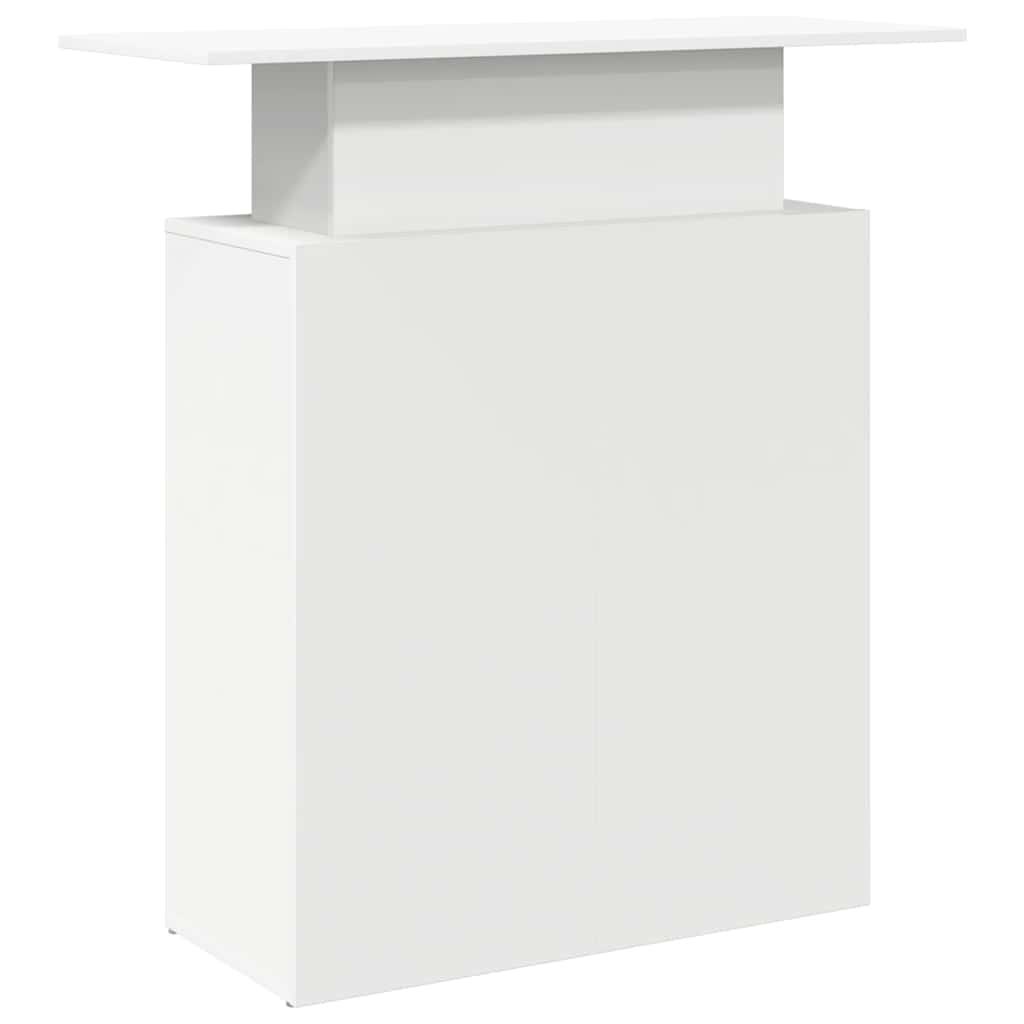 Scrivania per Reception Bianca 100x40x104 cm in Legno Massello | homemem39
