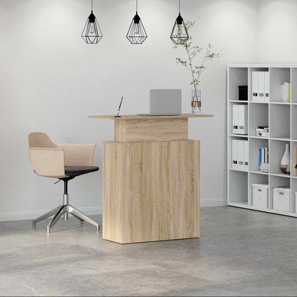 Scrivania per Reception Rovere Sonoma 100x40x104 cm in Legno Massello di Argilla | homemem39