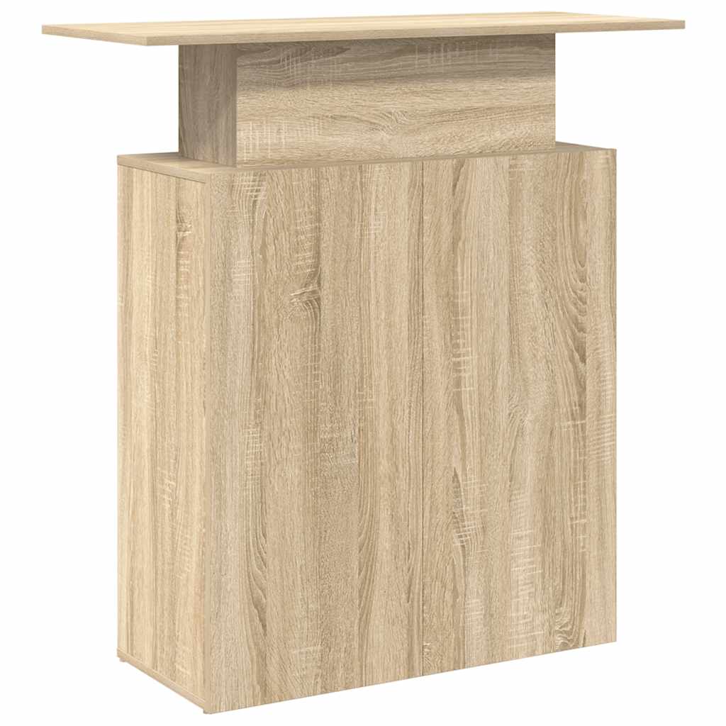 Scrivania per Reception Rovere Sonoma 100x40x104 cm in Legno Massello di Argilla | homemem39