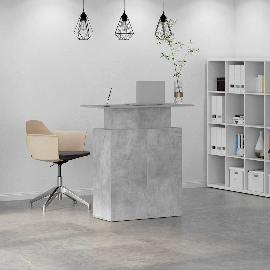 Banco Reception Grigio Cemento 100x40x104 cm Legno Multistrato - homemem39