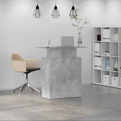 Banco Reception Grigio Cemento 100x40x104 cm Legno Multistrato - homemem39