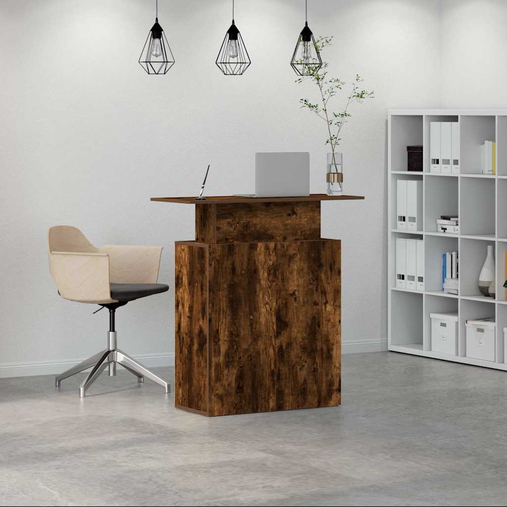 Banco Reception Rovere Fumo 100x40x104 cm in Legno Multistrato - homemem39